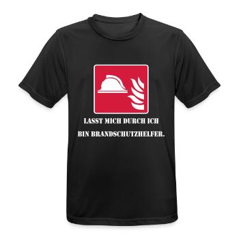 Lasst mich durch ich bin Brandschutzhelfer (weiß) - Männer T-Shirt atmungsaktiv - Schwarz - Vorne - AI Model Male 178 light (178cm)