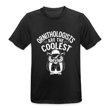 Ornithologists are the coolest funny owl - Men's Breathable T-Shirt - black - Front - AI Model Male 178 light (178cm)