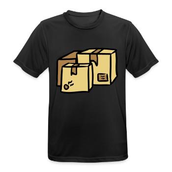 Pakete Zusteller Lieferung packages paquet Post - Männer T-Shirt atmungsaktiv - Schwarz - Vorne - AI Model Male 178 light (178cm)