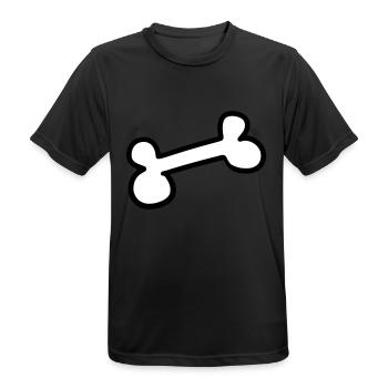 Chien dog bone Os de chien - T-shirt respirant Homme - noir - Devant - AI Model Male 178 light (178cm)