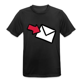 Brief E-Mail mail letter lettre message Versand - Männer T-Shirt atmungsaktiv - Schwarz - Vorne - AI Model Male 178 light (178cm)