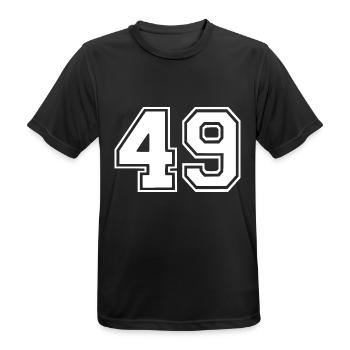49 - Men's Breathable T-Shirt - black - Front - AI Model Male 178 light (178cm)