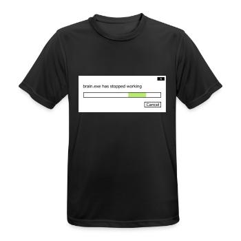 brain.exe stopped working saying brain brain .exe - Men's Breathable T-Shirt - black - Front - AI Model Male 178 light (178cm)