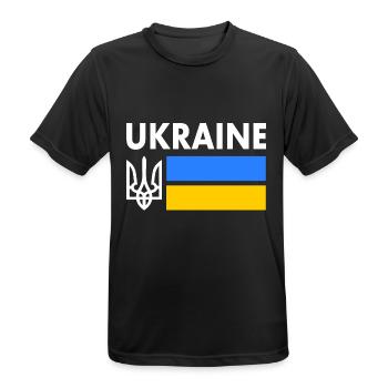 Ukraine - Men's Breathable T-Shirt - black - Front - AI Model Male 178 light (178cm)