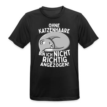 Ohne Katzenhaare Bin Ich Nicht Richtig Angezogen - Männer T-Shirt atmungsaktiv - Schwarz - Vorne - AI Model Male 178 light (178cm)