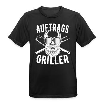 Contract Griller Steak Grilling Summer Licence Grill - Men's Breathable T-Shirt - black - Front - AI Model Male 178 light (178cm)
