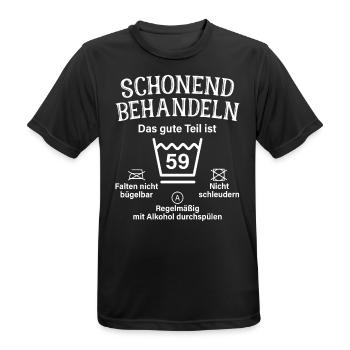 59. Geburtstag Schonend Behandeln 59 Teil Ist 59 - Männer T-Shirt atmungsaktiv - Schwarz - Vorne - AI Model Male 178 light (178cm)