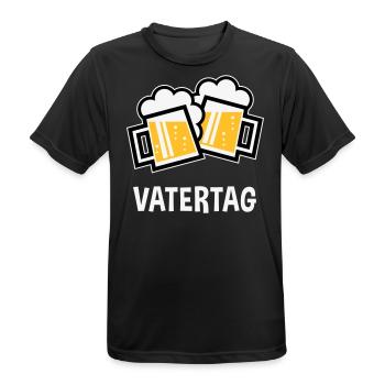 Vatertag (Bier Prosit / Bayrische Bierkrüge / 3C) - Männer T-Shirt atmungsaktiv - Schwarz - Vorne - AI Model Male 178 light (178cm)