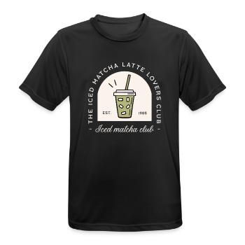 Iced Matcha Latte japanisches Getränk Humor - Männer T-Shirt atmungsaktiv - Schwarz - Vorne - AI Model Male 178 light (178cm)