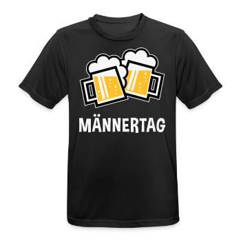 Männertag (Bier Prosit Bayrische Bierkrüge / 3C) - Männer T-Shirt atmungsaktiv - Schwarz - Vorne - AI Model Male 178 light (178cm)