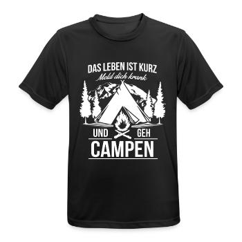 Camper Camping Wohnwagen Wohnmobil Krankmelden - Männer T-Shirt atmungsaktiv - Schwarz - Vorne - AI Model Male 178 light (178cm)