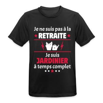 Pas à la retraite jardinier à temps complet, noël - T-shirt respirant Homme - noir - Devant - AI Model Male 178 light (178cm)