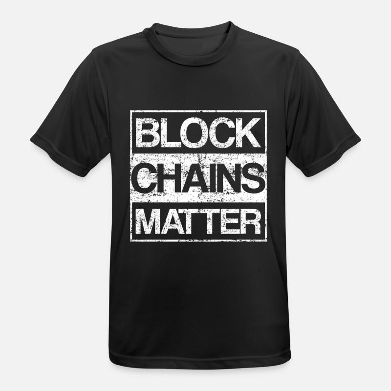 Blockchains Matter Cryptocurrency - Männer T-Shirt atmungsaktiv - Schwarz