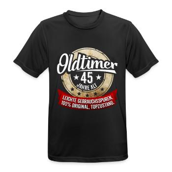 Zum 45. Geburtstag! - Männer T-Shirt atmungsaktiv - Schwarz - Vorne - AI Model Male 178 light (178cm)