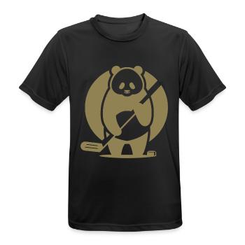 Panda Eishockey Spieler Silhouette - Männer T-Shirt atmungsaktiv - Schwarz - Vorne - AI Model Male 178 light (178cm)