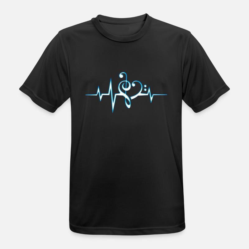 Music, pulse, notes, Trance, Techno, Electro, Goa - Men's Breathable T-Shirt - black