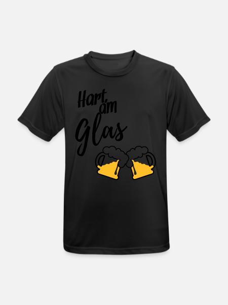 Hart am Glas - Männer T-Shirt atmungsaktiv - Schwarz
