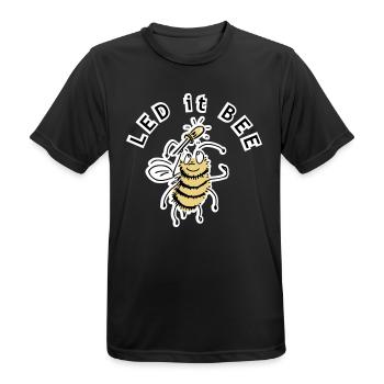 LED es BEE - Witz - Männer T-Shirt atmungsaktiv - Schwarz - Vorne - AI Model Male 178 light (178cm)