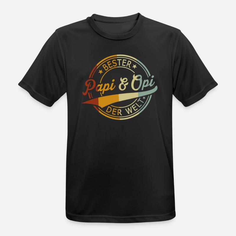 Bester Papi & Opi der Welt - Retro Look - Männer T-Shirt atmungsaktiv - Schwarz