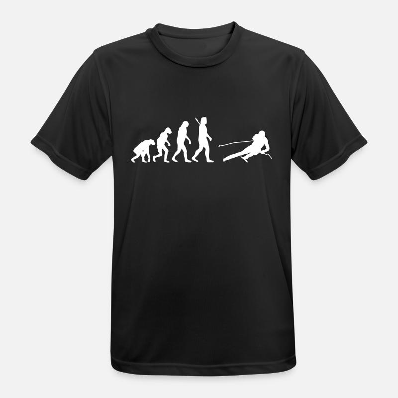 Evolution Alpine Ski - Männer T-Shirt atmungsaktiv - Schwarz