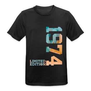 52ND BIRTHDAY LIMITED EDITION 1974 - Men's Breathable T-Shirt - black - Front - AI Model Male 178 light (178cm)
