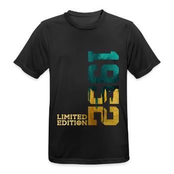 74TH BIRTHDAY LIMITED EDITION 1952 - Men's Breathable T-Shirt - black - Front - AI Model Male 178 light (178cm)