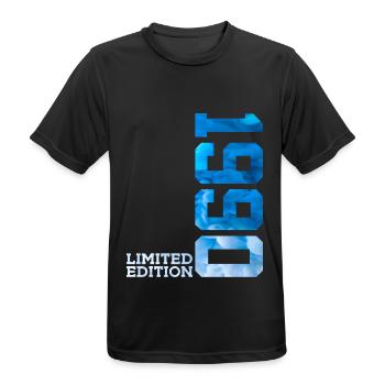 36TH BIRTHDAY LIMITED EDITION 1990 - Men's Breathable T-Shirt - black - Front - AI Model Male 178 light (178cm)