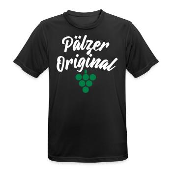 Pälzer Original - Männer T-Shirt atmungsaktiv - Schwarz - Vorne - AI Model Male 178 light (178cm)