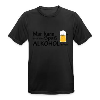 Ohne Spaß Alkohl haben - Männer T-Shirt atmungsaktiv - Schwarz - Vorne - AI Model Male 178 light (178cm)