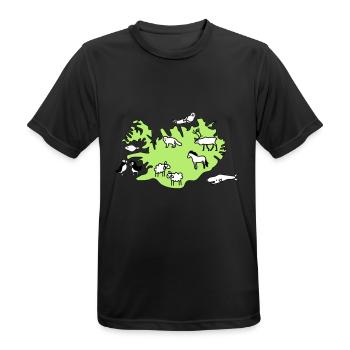island Karte Tiere - Männer T-Shirt atmungsaktiv - Schwarz - Vorne - AI Model Male 178 light (178cm)