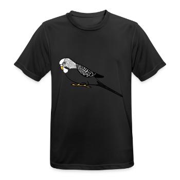 perruche - T-shirt respirant Homme - noir - Devant - AI Model Male 178 light (178cm)