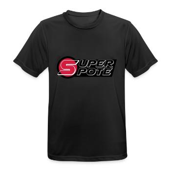 super_pote_ok - T-shirt respirant Homme - noir - Devant - AI Model Male 178 light (178cm)