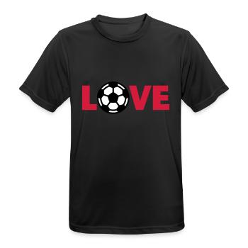 Football – Love (I Love Football) - Men's Breathable T-Shirt - black - Front - AI Model Male 178 light (178cm)