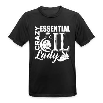 Crazy Essential Oil Lady - Men's Breathable T-Shirt - black - Front - AI Model Male 178 light (178cm)