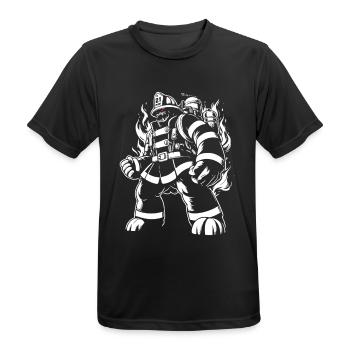 Monster Feuerwehrmann - Männer T-Shirt atmungsaktiv - Schwarz - Vorne - AI Model Male 178 light (178cm)