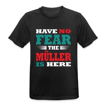 N’ayez crainte, le Müller est là Tenue - T-shirt respirant Homme - noir - Devant - AI Model Male 178 light (178cm)
