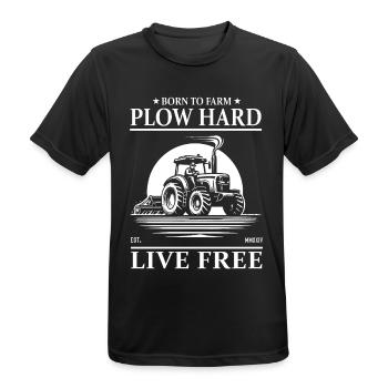 tracteur cool, né pour cultiver, labourer dur, vivre libre - T-shirt respirant Homme - noir - Devant - AI Model Male 178 light (178cm)