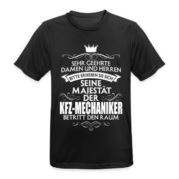 KFZ-MECHANIKER - Männer T-Shirt atmungsaktiv - Schwarz - Vorne - AI Model Male 178 light (178cm)