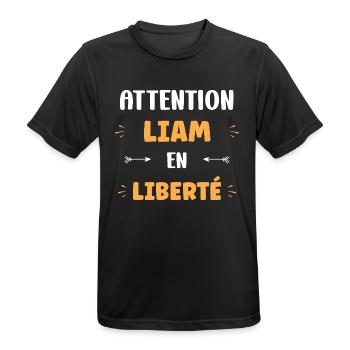 Liam - T-shirt respirant Homme - noir - Devant - AI Model Male 178 light (178cm)