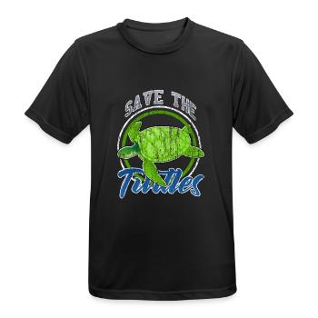 Schildkröten - Männer T-Shirt atmungsaktiv - Schwarz - Vorne - AI Model Male 178 light (178cm)