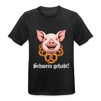 Pig had ! - Men's Breathable T-Shirt - black - Front - AI Model Male 178 light (178cm)