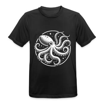 Vintage Kraken Design – Maritimer Oktopus Stil - Männer T-Shirt atmungsaktiv - Schwarz - Vorne - AI Model Male 178 light (178cm)