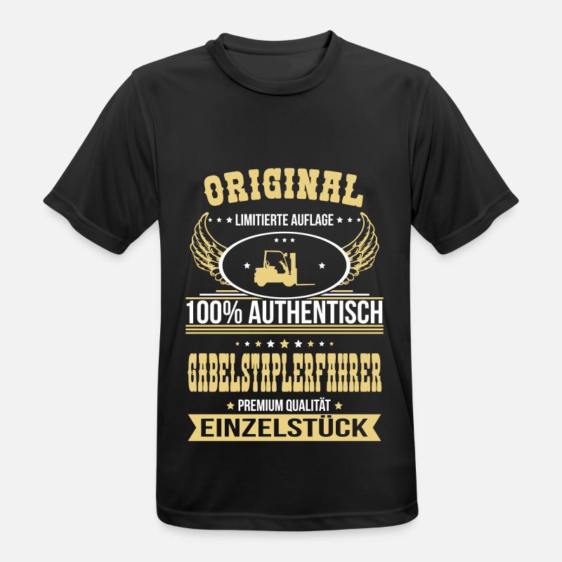 Gabelstaplerfahrer - Original 100% Authentisch - Männer T-Shirt atmungsaktiv - Schwarz