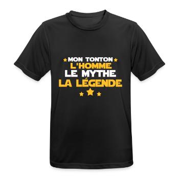 mon tonton - T-shirt respirant Homme - noir - Devant - AI Model Male 178 light (178cm)