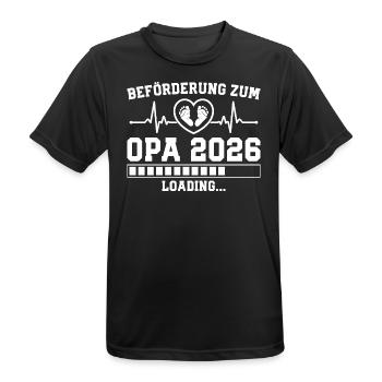 Opa 2026 loading - Werdender Grossvater - Männer T-Shirt atmungsaktiv - Schwarz - Vorne - AI Model Male 178 light (178cm)