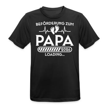 Beförderung zum Papa 2026 loading - Männer T-Shirt atmungsaktiv - Schwarz - Vorne - AI Model Male 178 light (178cm)