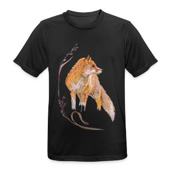 Fuchs - Männer T-Shirt atmungsaktiv - Schwarz - Vorne - AI Model Male 178 light (178cm)