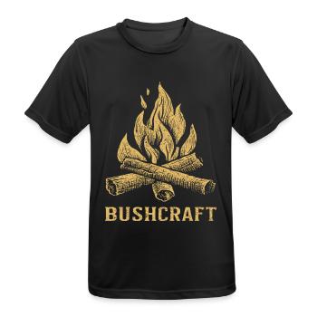Bushcraft - T-shirt respirant Homme - noir - Devant - AI Model Male 178 light (178cm)