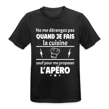 Ne me dérangez pas quand je fais la cuisine, noël - T-shirt respirant Homme - noir - Devant - AI Model Male 178 light (178cm)