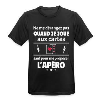 Ne me dérangez pas quand je joue aux cartes, noël - T-shirt respirant Homme - noir - Devant - AI Model Male 178 light (178cm)